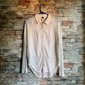 Free People Cotton Gauzy Button Down